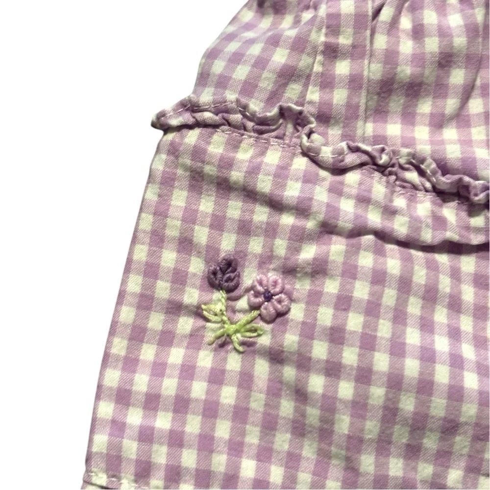 Oshkosh Baby 12 mo Purple & White Gingham Skirt w bloomers. Exclnt Cndtn